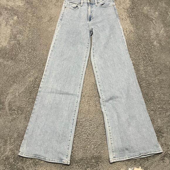 Just Black Denim - Just Black Denim Jeans Womens 26 (27x32) High Rise Wide Leg Light Wash Blue